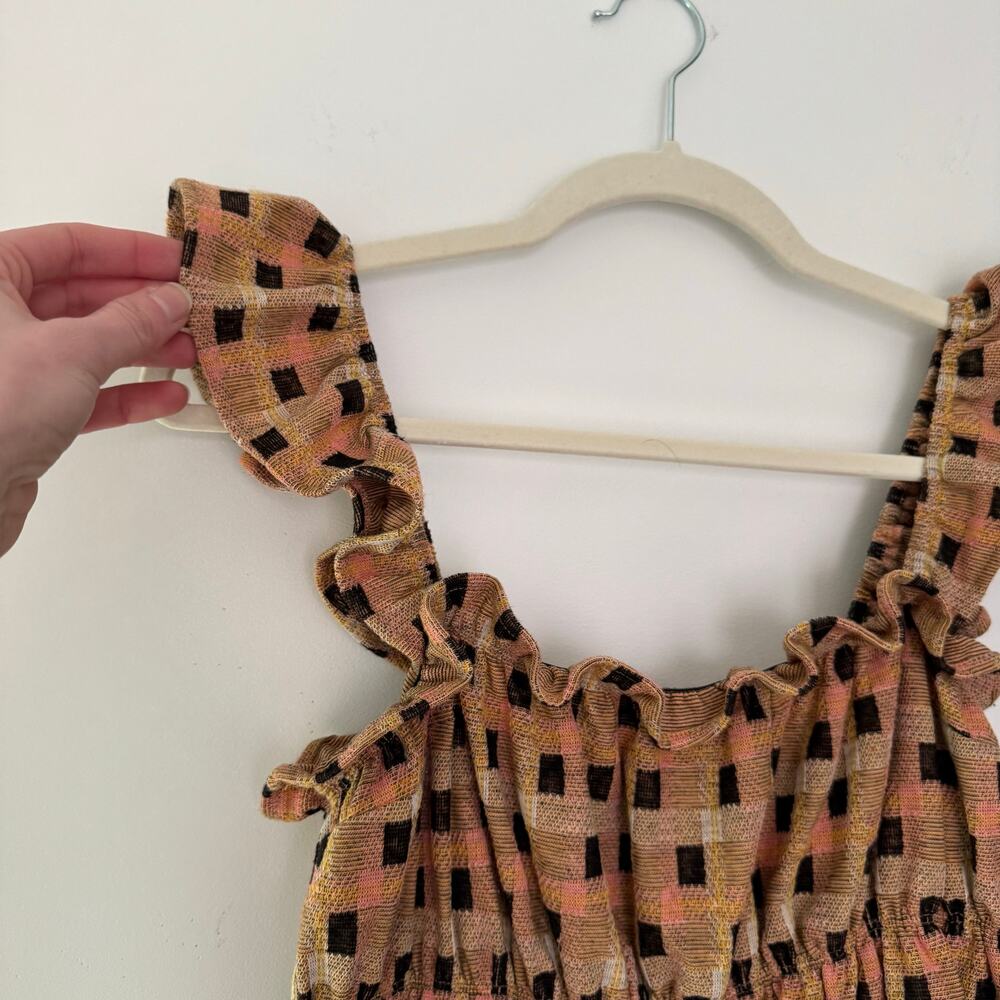 Eva Franco Plaid Ruffle Tank Top - Picture 6 of 7